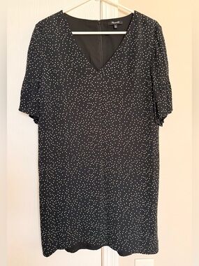 Madewell Women’s Lined Polka Dot Dress Size 10 V-Neck Excellent Condition